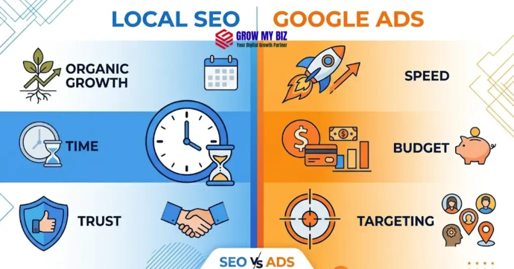 Local SEO vs Google Ads for preschools – comparison of organic vs paid marketing for play schools in India